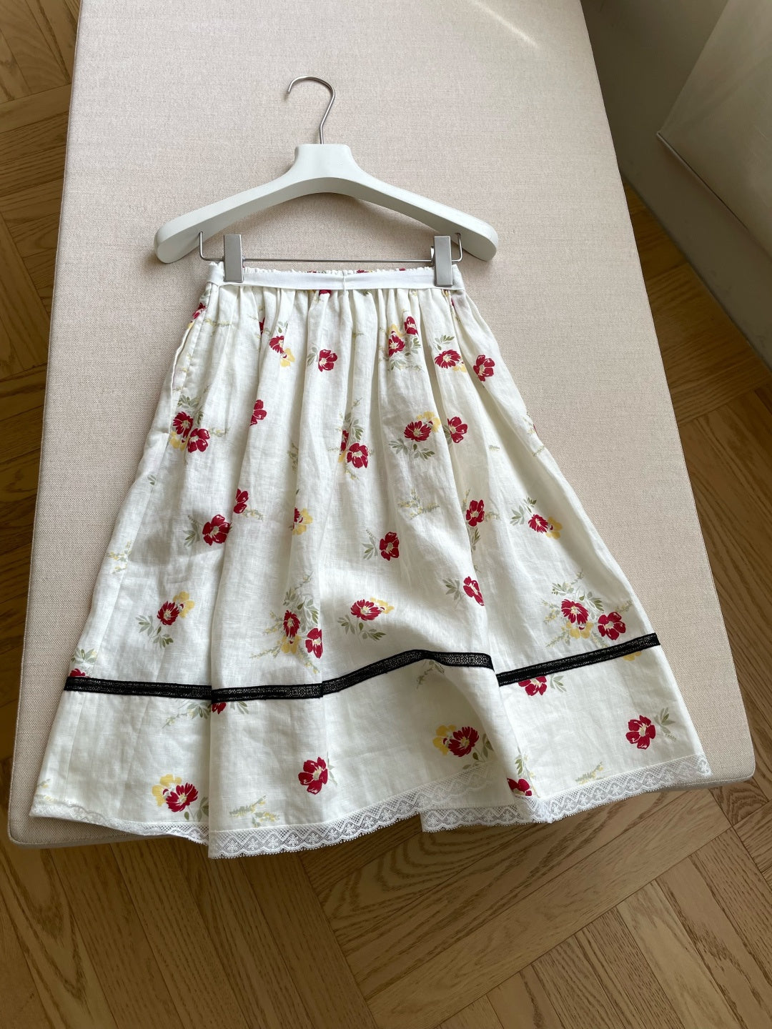 PRADA 26S FLORAL PRINT MIDI SKIRT STYLE 954