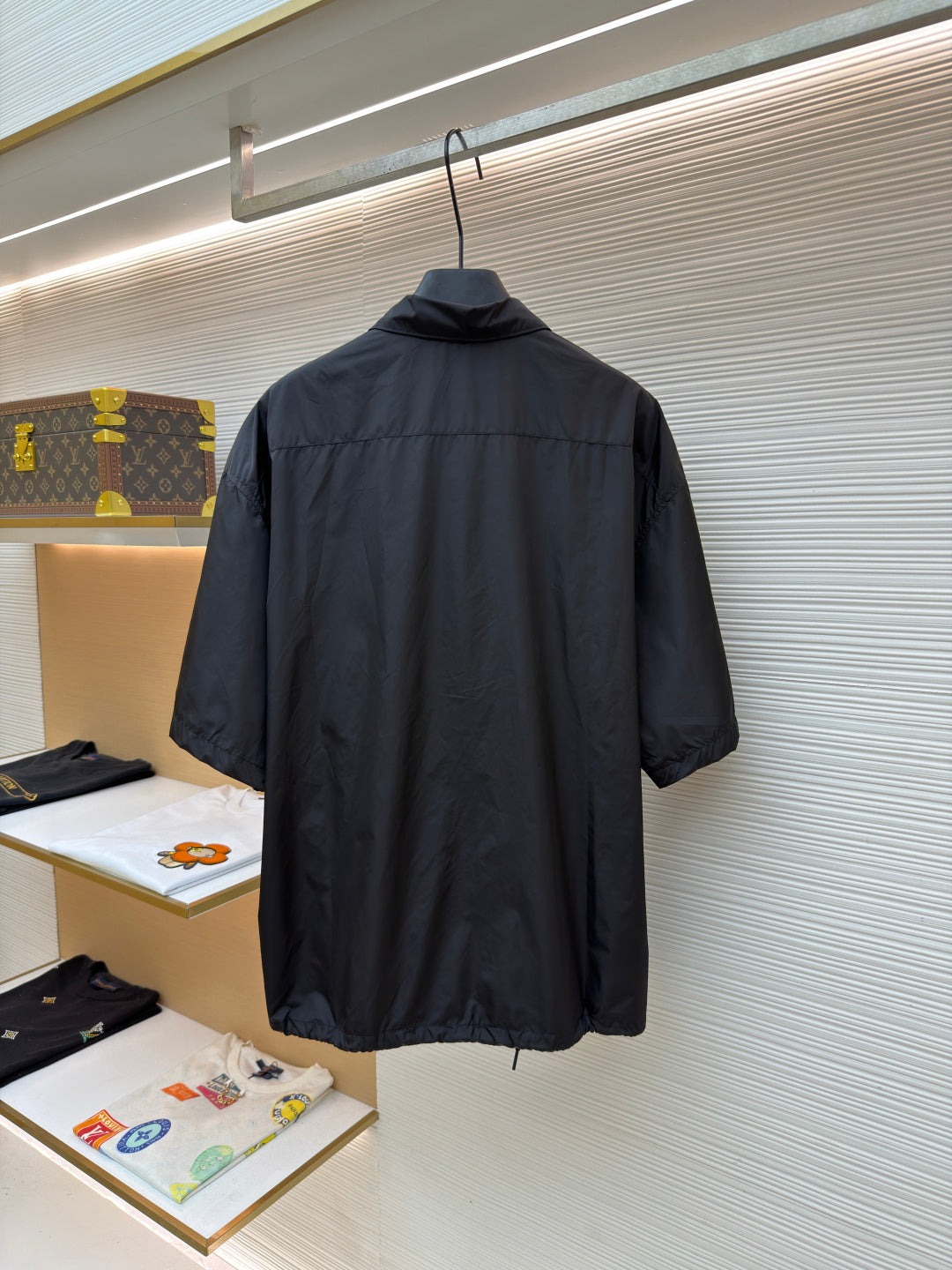 PRADA 26S SHORT-SLEEVE ZIP-UP SHIRT 1030