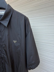 PRADA 26S SHORT-SLEEVE ZIP-UP SHIRT 1030