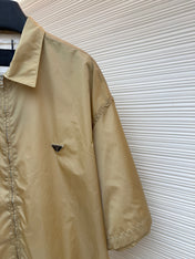 PRADA 26S SHORT-SLEEVE ZIP-UP SHIRT 1031