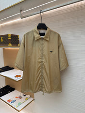 PRADA 26S SHORT-SLEEVE ZIP-UP SHIRT 1031