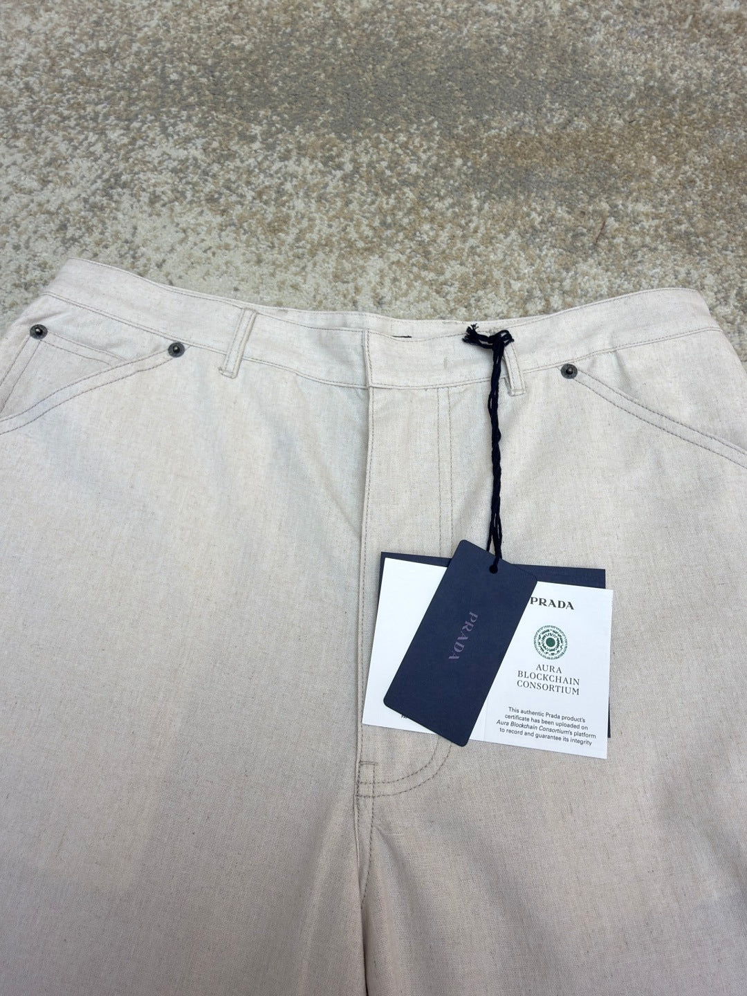 PRADA 26S LINEN COTTON TROUSERS 1015