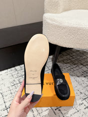 LV LOAFER 25S IN BLACK SUEDE AND CALFSKIN