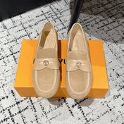 LV LOAFER 25S IN BEIGE SUEDE AND CALFSKIN