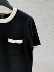CC SHORT-SLEEVE CREW NECK KNIT TOP 267987
