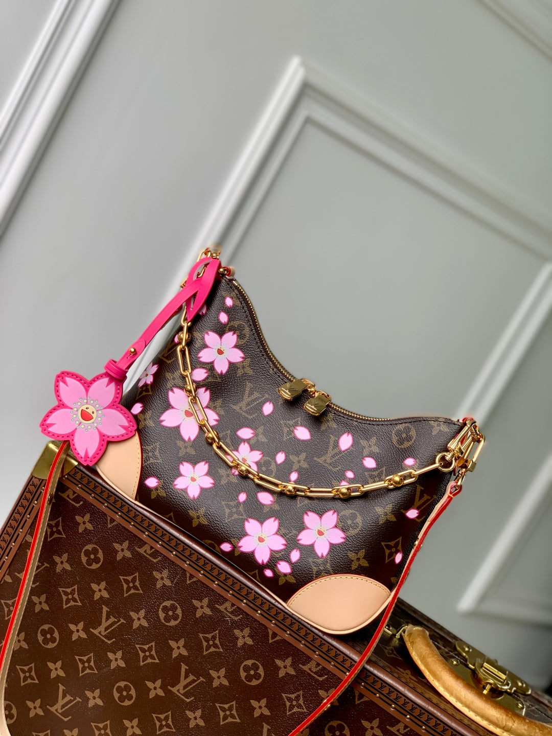 BOULOGNE CHERRY BLOSSOM 29 IN SAKURA BROWN MONOGRAM COATED CANVAS