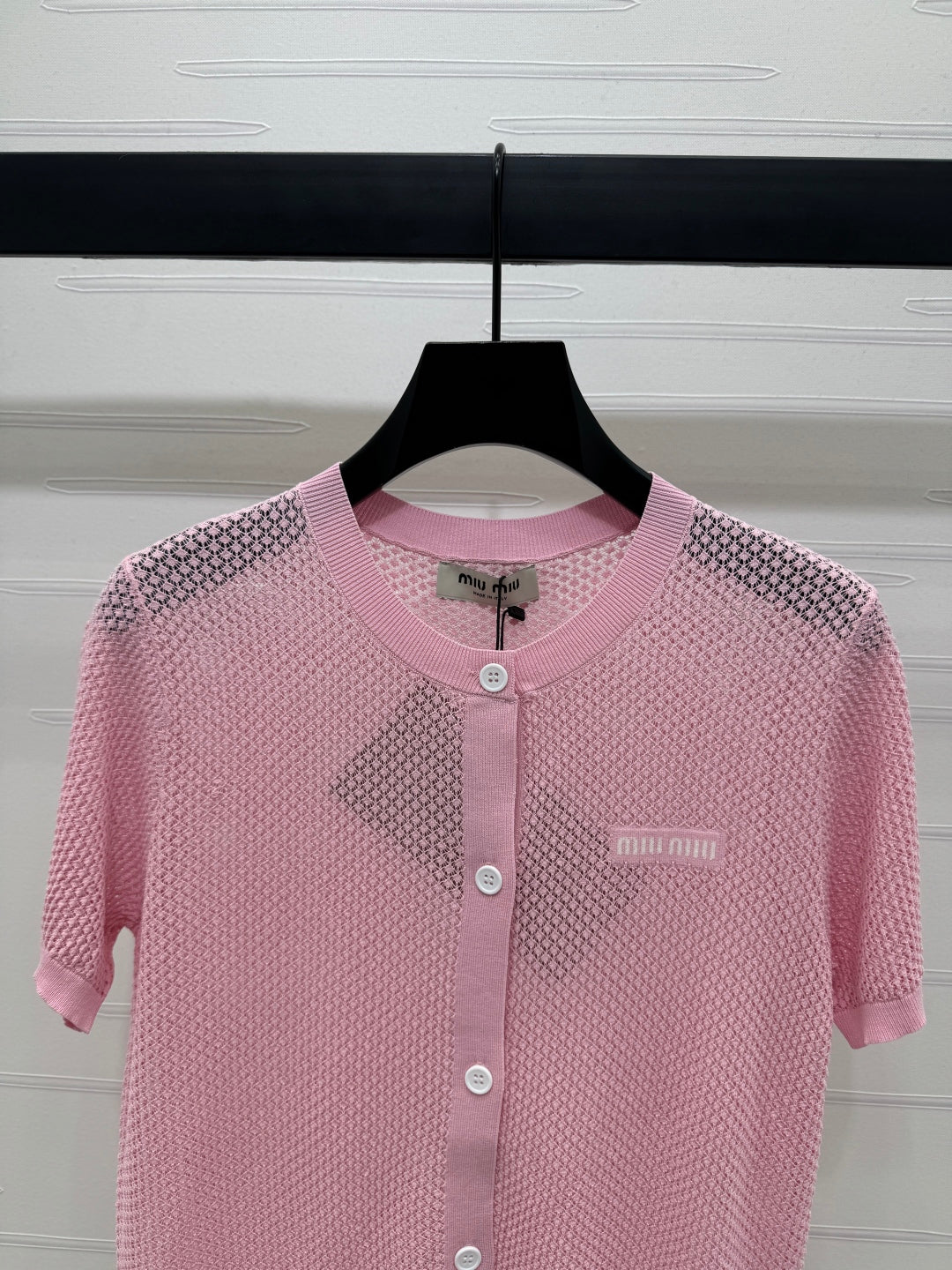MIU 25S SHORT SLEEVE ROUND NECK CARDIGAN 264270