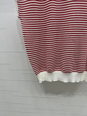 PRAD 25S STRIPED V-NECK KNITTED VEST 264127