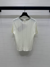 MIU 25S RHINESTONE COLLAR T-SHIRT 264095