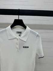 MIUMIU SHORT-SLEEVE KNIT POLO 269424