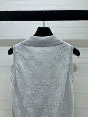 CHANEL 26S SLEEVELESS KNIT POLO TOP 1337
