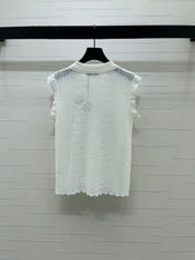 LOEWE 26S RUFFLE-SLEEVE KNIT POLO SHIRT 577