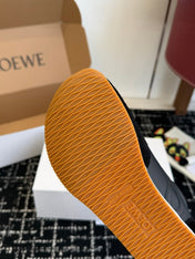 LOEWE 26S FLOW RUNNER SNEAKER IN BLACK SUEDE AND LAMBSKIN