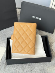 CHANEL 25S MULTI PURPOSE PASSPORT WALLET 15 IN GOLDEN CARAMEL CALFSKIN GOLD HARDWARE