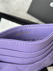 CHANEL 25S CARD HOLDER 11 IN LAVENDER PURPLE CAVIAR GOLD HARDWARE