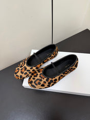 THE ROW 26S BALLET FLATS IN LEOPARD PRINT CALF HAIR CALFSKIN