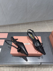 MIUMIU 26S SLINGBACK 55MM IN BLACK CALFSKIN WITH BOW