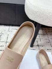 CELINE 26S AURA TRIOMPHE LOAFERS IN BEIGE LAMBSKIN