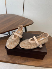 ALAIA 26S MESH FLATS IN BEIGE SUEDE RHINESTONE-EMBELLISHED