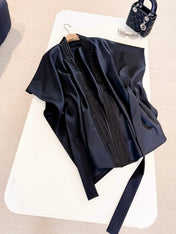 HERMES 25S SEQUIN-EMBROIDERED KNIT CAPE 319