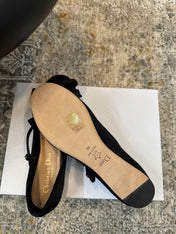 DIOR 25S LOVELY‑D BALLET FLAT 10MM IN BLACK SATIN
