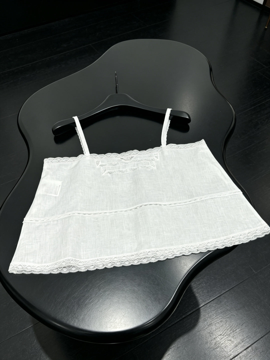 PRADA 26S LACE TRIM CAMISOLE 1044