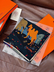 HERMES 26S SCARF 140 IN CASHMERE AND SILK 303101