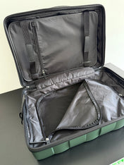 BOTTEGA VENETA 25S ODYSSEY CABIN 3D INTRECCIO PATTERN LUGGAGE 55 IN OLIVE GREEN CALFSKIN