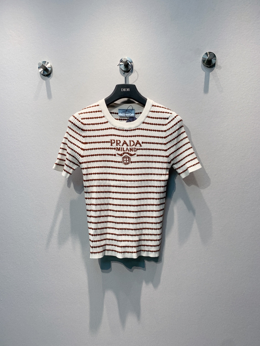 PRADA 26S SHORT-SLEEVE KNIT TOP 1042