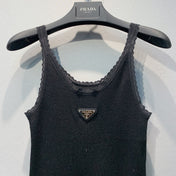 PRADA 26S LACE-TRIMMED SLEEVELESS TOP 1001