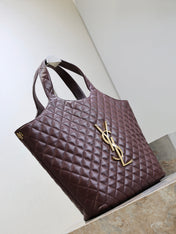 YSL 25S ICARE 27 IN ROUGE CABERNET QUILTED CALFSKIN GOLD HARDWARE
