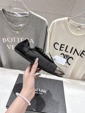 PRADA 25S COLLAPSE RE NYLON AND SUEDE SNEAKERS IN BLACK WITH METAL TOECAP