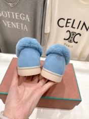 LP 25S SUMMER CHARMS WALK LOAFERS IN DARK PASTEL BLUE SUEDE AND FLEECE