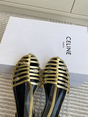CELINE 26S CLEA TRIOMPHE GLADIATOR SANDALS IN GOLD LAMBSKIN