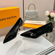 6AM HIGH HEELS 55 MM IN BLACK PATENT LAMBSKIN