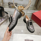 VIV' RANGERS LOAFERS IN SILVER ACCENTS TWEED EMBELLISHED BUCKLE