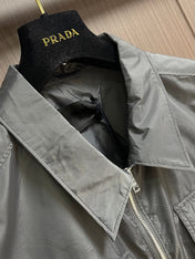 PRADA 26S SHORT-SLEEVE ZIP-UP SHIRT 1035