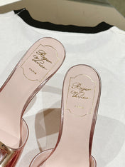 TRUMPET METALLIC MULES IN PINK PATENT CALFSKIN