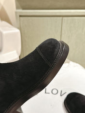 CC SHORT BOOTS BLACK SUEDE CALFSKIN