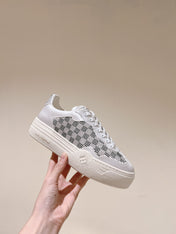 LV GROOVY SNEAKER IN WHITE MIX BLACK DAMIER STRASS AND CALFSKIN