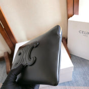CELINE 25S HANDBAG 24MM IN BLACK GLOSSY CALFSKIN