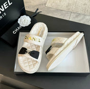 Mule Sandals Lambskin White Black