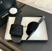 Slippers Black Lambskin