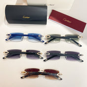 C DE RIMLESS RECTANGULAR FRAME SUNGLASSES  571828 IN METAL