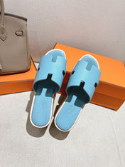 HM 25S HIGH WEDGE SANDALS IN SKY BLUE LAMBSKIN STYLE 8