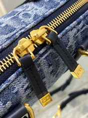 GROOVE MINI 17 BAG IN DENIM BLUE OBLIQUE MONOGRAM JACQUARD