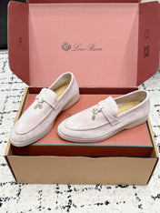 LP 26S SUMMER CHARMS WALK LOAFER IN LIGHT PINK GREY SUEDE GOLD HARDWARE