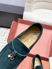 LP 26S SUMMER CHARMS WALK LOAFER IN DEEP TEAL GREEN SUEDE GOLD HARDWARE