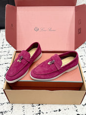 LP 26S SUMMER CHARMS WALK LOAFER IN FUCHSIA PINK SUEDE GOLD HARDWARE