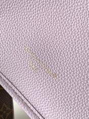 LV 25S NEVERFULL BANDOULIÈRE INSIDE OUT BB 31 IN LIGHT PURPLE AND BROWN CALFSKIN